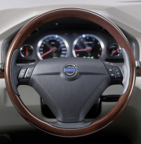 2007 Volvo V70 Wood 3-Spoke Steering Wheel